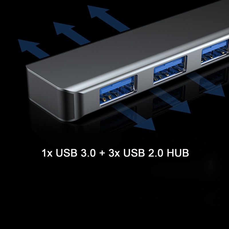 Bộ Chia 4 Cổng USB 1x3 0 + 3x2 0 Chất Lượng Cao