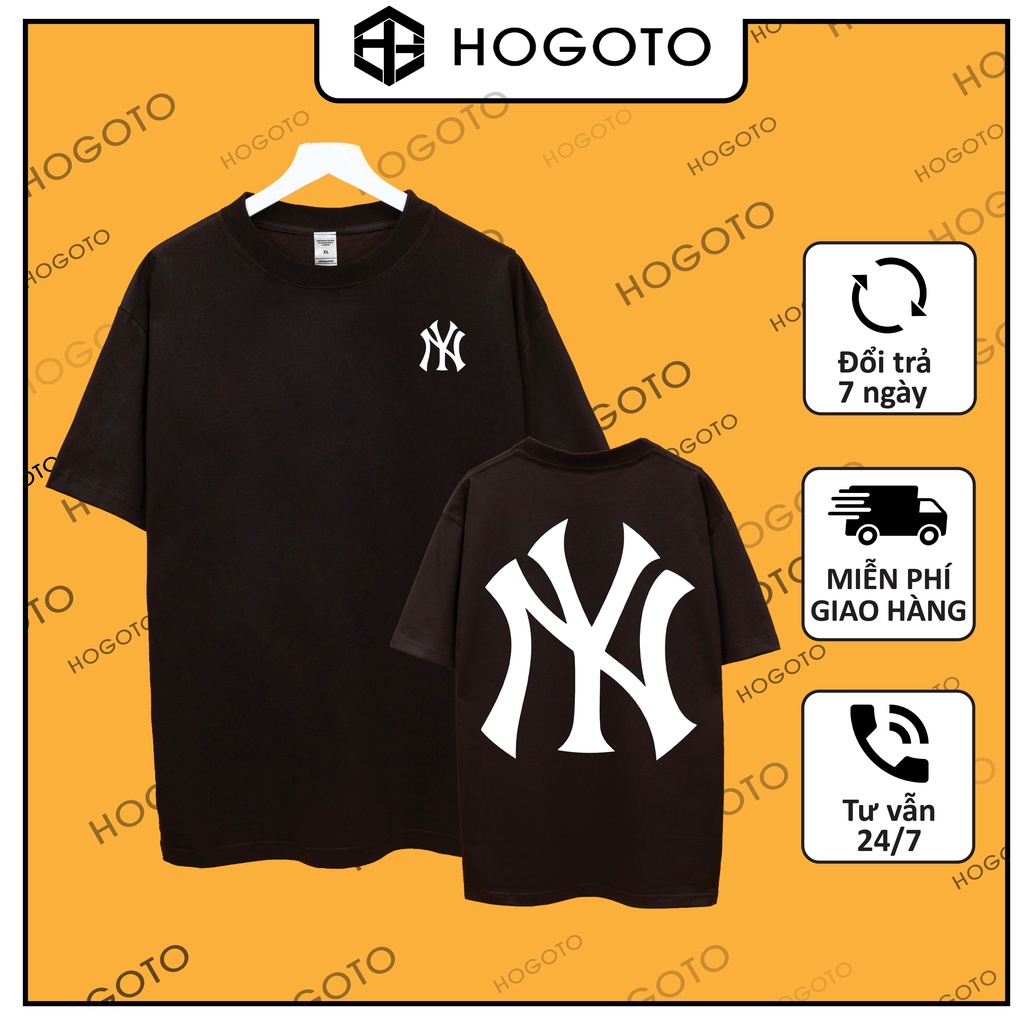Áo thun tay lỡ NY Hogoto shop , Áo thun unisex nam nữ from rộng oversize chất liệu cotton | BigBuy360 - bigbuy360.vn