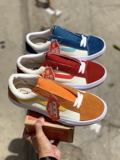 Giầy vans style cam trắng 1:1 ( full box + free ship )