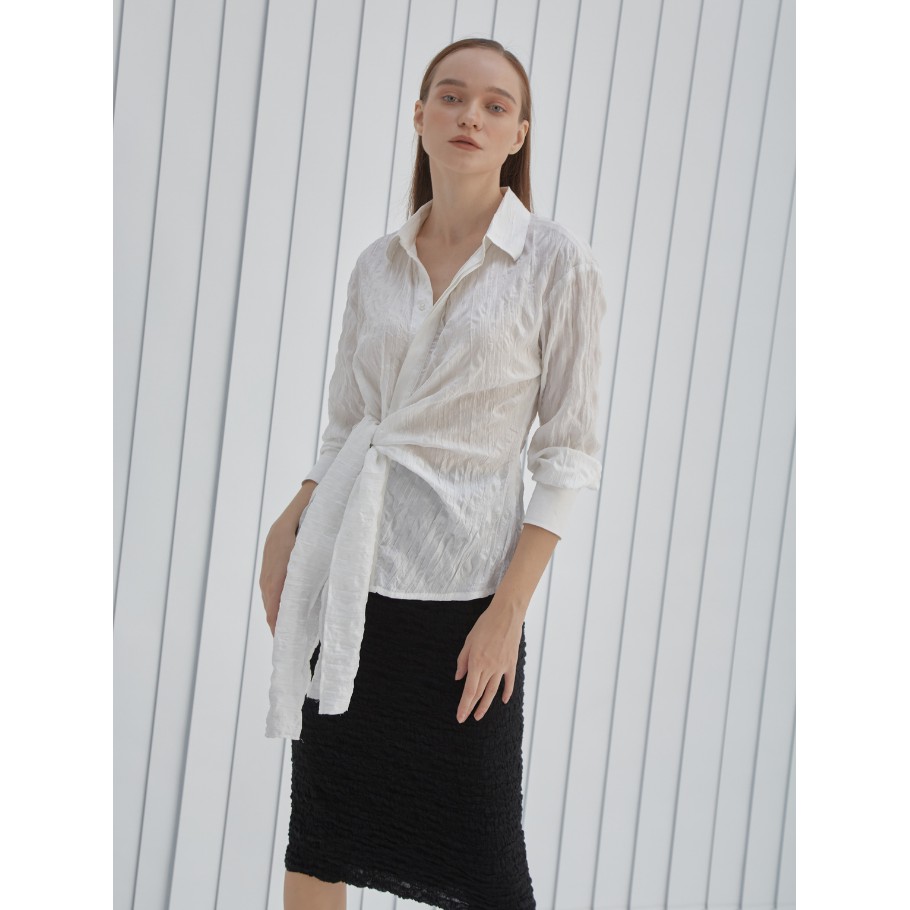 COCO SIN - Áo Sơ Mi Trắng Thắt Eo | BigBuy360 - bigbuy360.vn