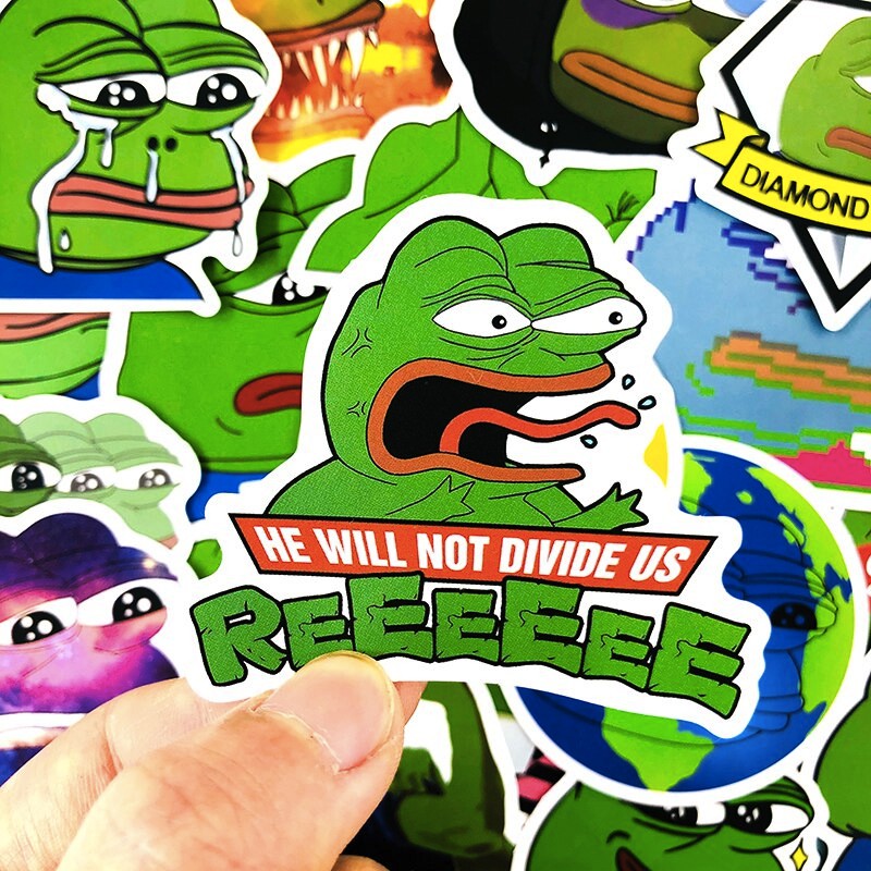 Set 50 sticker ếch xanh Pepe siêu bựa mẫu mới