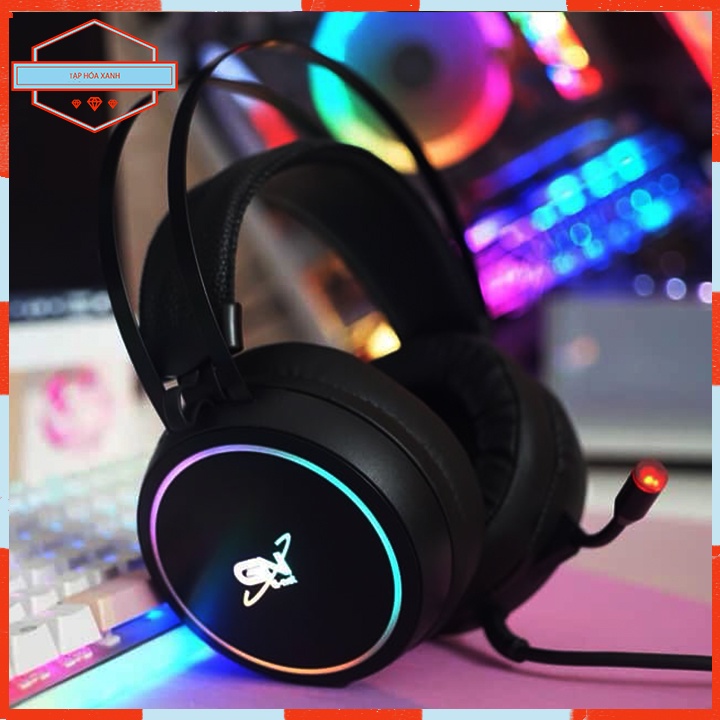 Tai Nghe Máy Vi Tính Laptop PC GNET G09 USB 7.1 Úp Tai  Có Mic Gaming Headphone Nghe Nhạc Led RGB