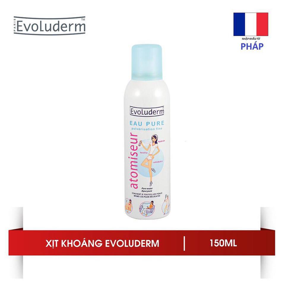 {Chính hãng có tem PP}Xịt Khoáng Evoluderm Atomiseur Eau Pure 150ml