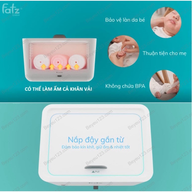 MÁY Ủ ẤM KHĂN GIẤY ƯỚT CÓ NGĂN ĐỰNG MẶT NẠ CHO MẸ FATZBABY WARM 3 - FATZ FB7250BT