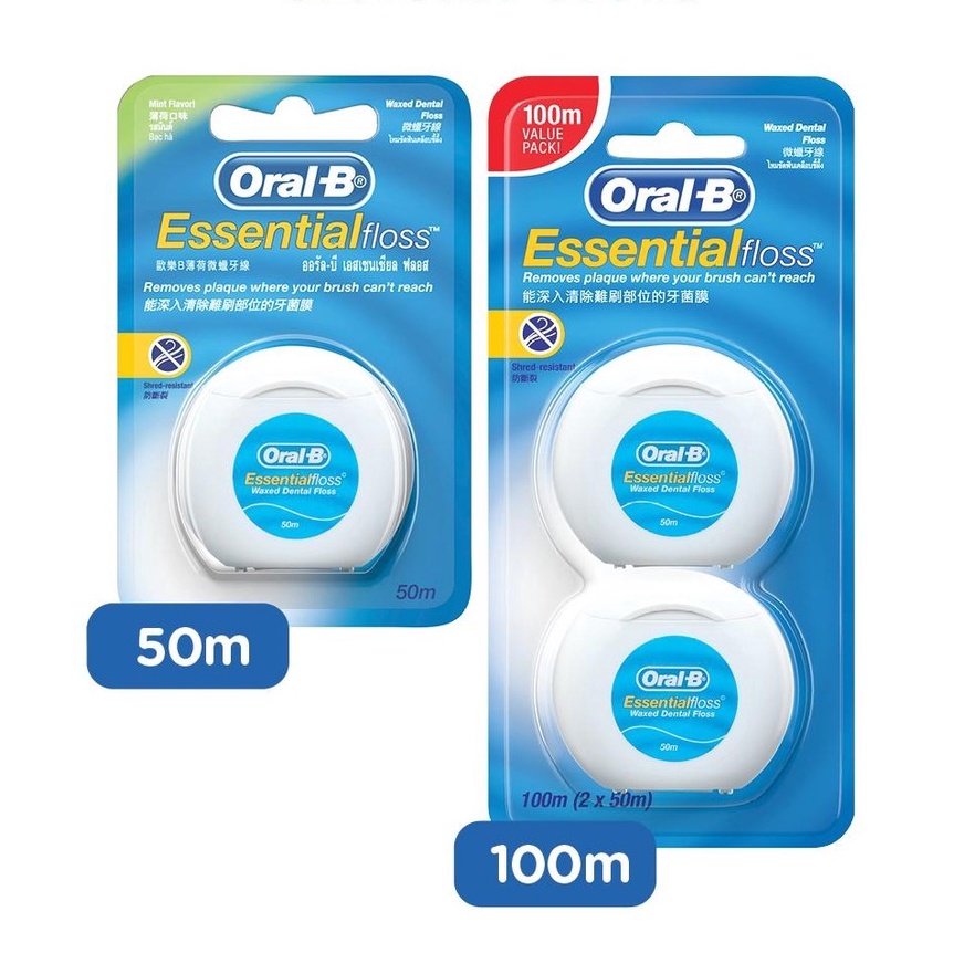 MỸ I Chỉ Nha Khoa OralB Essential Floss 1 cuộn 50m hoặc 2 cuộn 100m