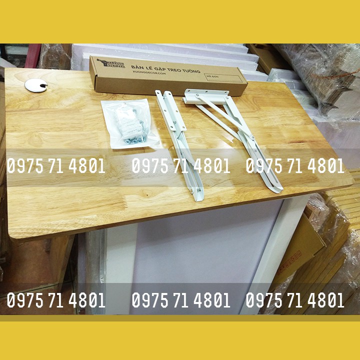 Bộ bàn gập treo tường tải 50kg 50x80 cm 50x100cm gỗ tự nhiên