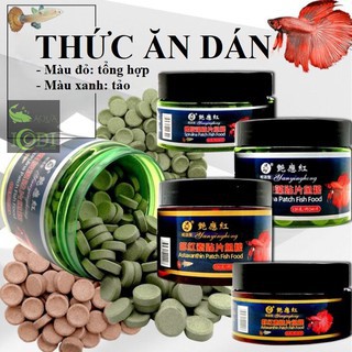 Thức ăn viên dán cho cá Astaxanthin & Spirulina Patch Fish Food viên xanh - 60g