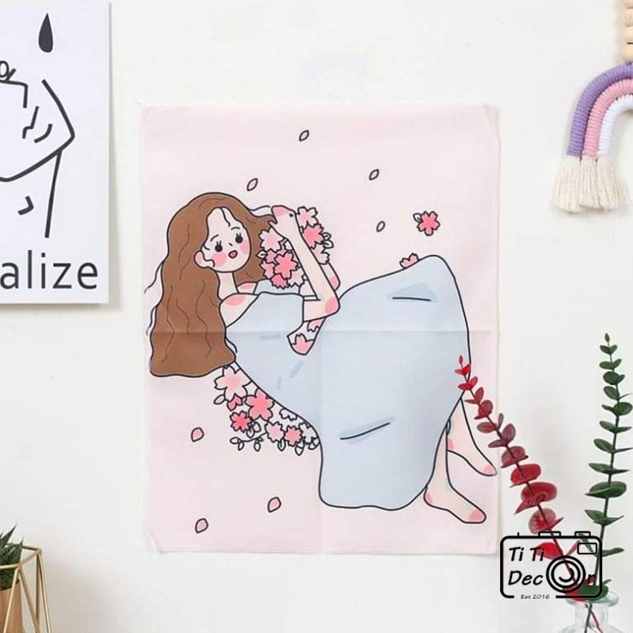 [32x40cm] [TẶNG MIẾNG DÁN STICKERS] Vải treo tường mini decor góc nhỏ cá nhân trang trí nhà cửa - TiTi Decor