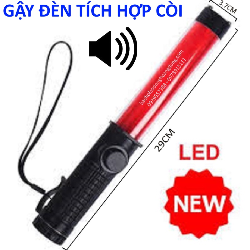 GẬY ĐÈN GIAO THÔNG CÓ TÍCH HỢP CÒI , GẬY CHỈ HUY , GẬY HIỆU LỆNH , GẬY TÍN HIỆU SỬ DỤNG PIN