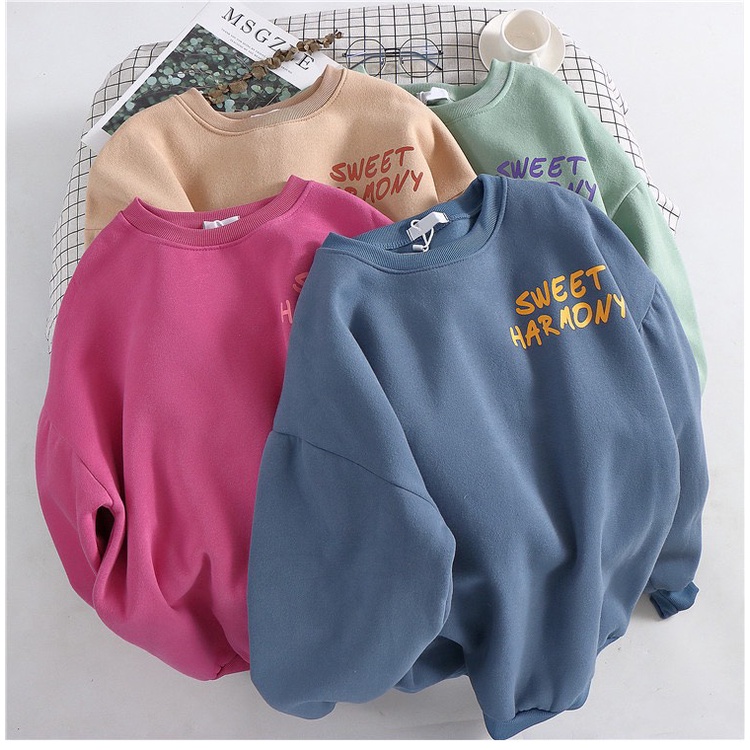 Áo Sweater Nỉ Bông Thu Đông Ulzzang Unisex Form Rộng