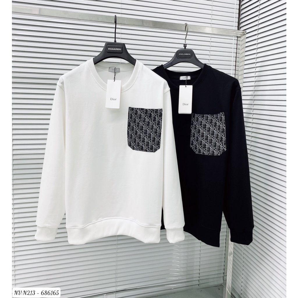 Áo Thun Dài Tay Nam Nữ Túi Trước Ngực Cực Xịn - Áo Sweater Dior Siêu Đẹp