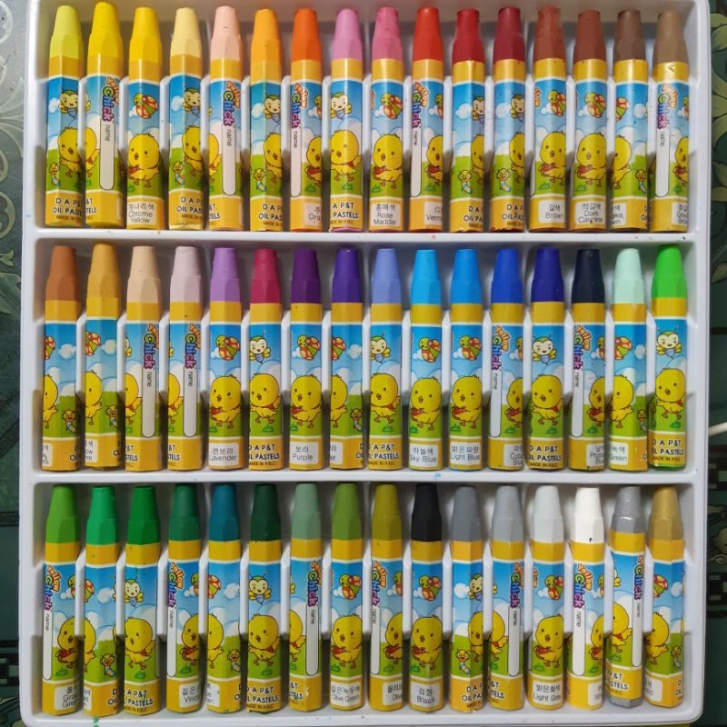 Sáp dầu con gà 48 màu - Yellow Chick vẽ trang trí (Oil pastels D.A P&T)