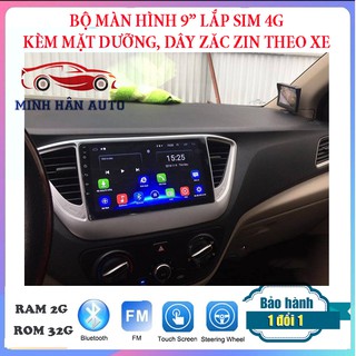 Bộ màn hình A5 lắp sim 4G cho xe HYUNDAI ACCENT 2018,RAM 2G,ROM 32G-phụ tùng nội thất ô tô