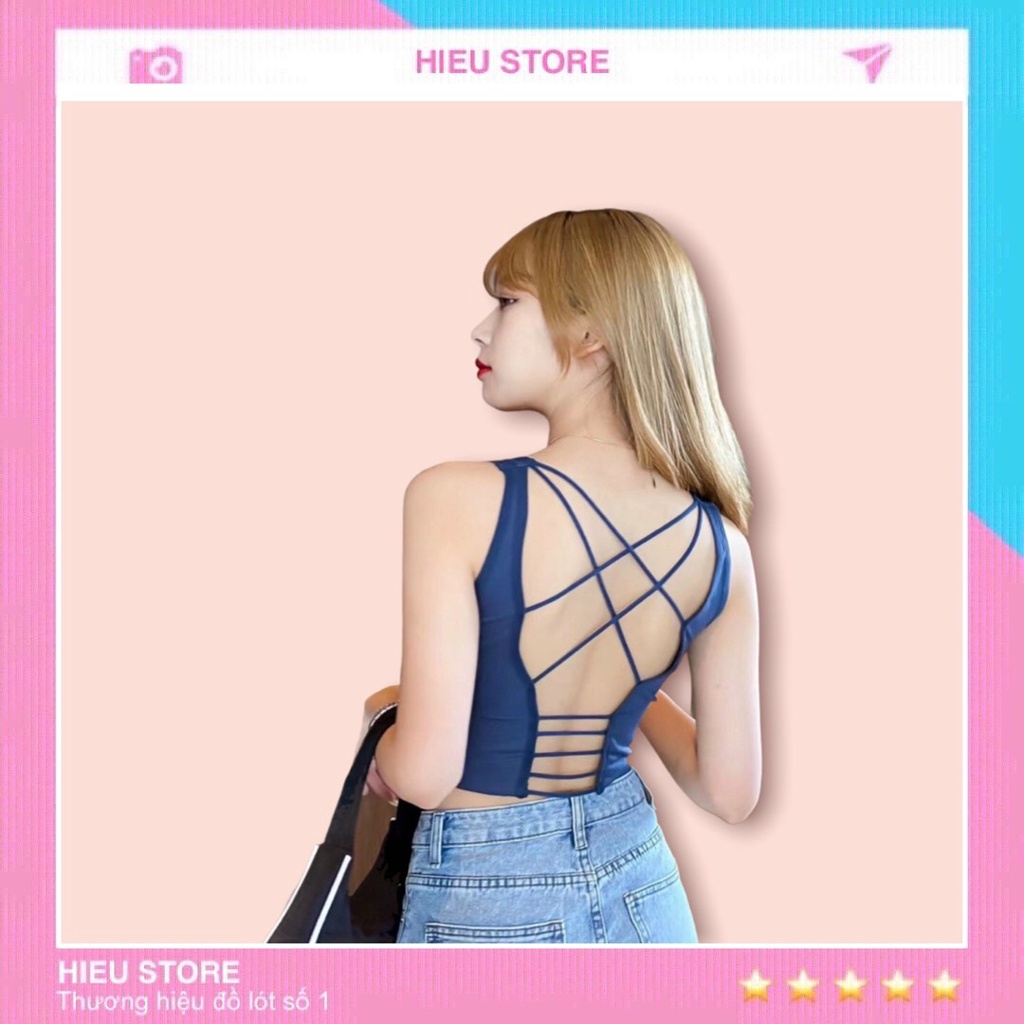 Áo Lót Nữ Cotton Tập Gym Hở Lưng Mặc Mát Co Giãn Thoải Mái Hieu Store24h - 6000