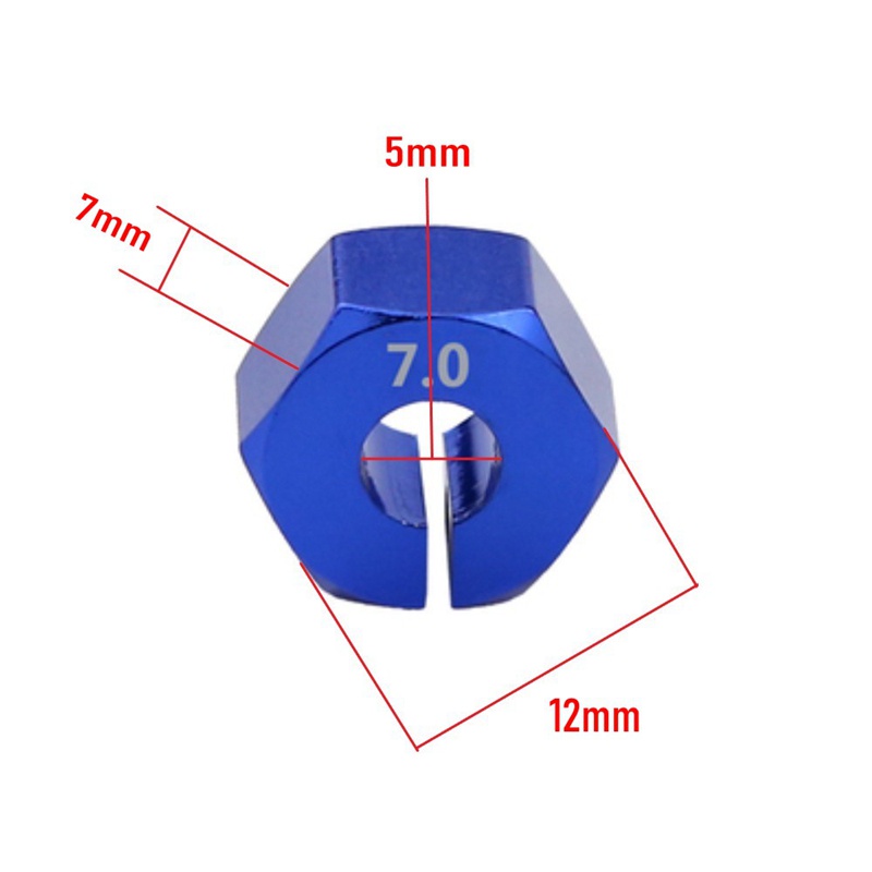 Đai ốc lục giác M4 12mm bằng kim loại cho Traxxas 1/10 Slash 4X4 VXL 2WD
