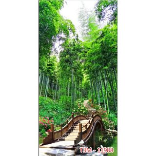 Tranh 3D dán kính 2 mặt phong cảnh 50x120cm