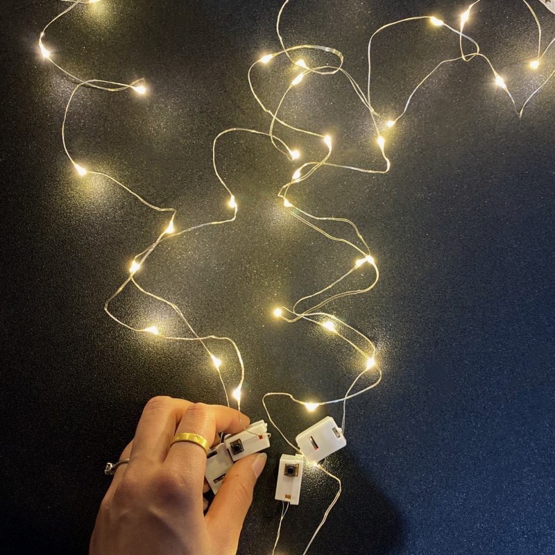 Đèn led đom đóm chạy bằng pin trang trí tháp oản, mẹt tết, bó hoa, tiểu cảnh