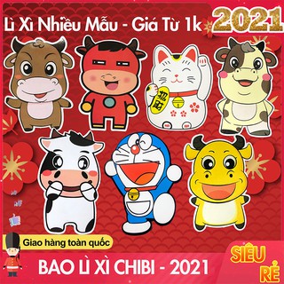 5 Bao lì xì hoạt hình thú Chibi 3D loại 1 chọn mẫu siêu rẻ