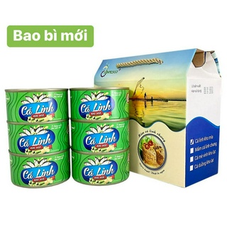 Combo 6 lon CÁ LINH KHO MÍA đóng hộp 210g ANTESCO (đặc sản AN GIANG) - hộp giấy chính hãng đẹp làm quà tặng