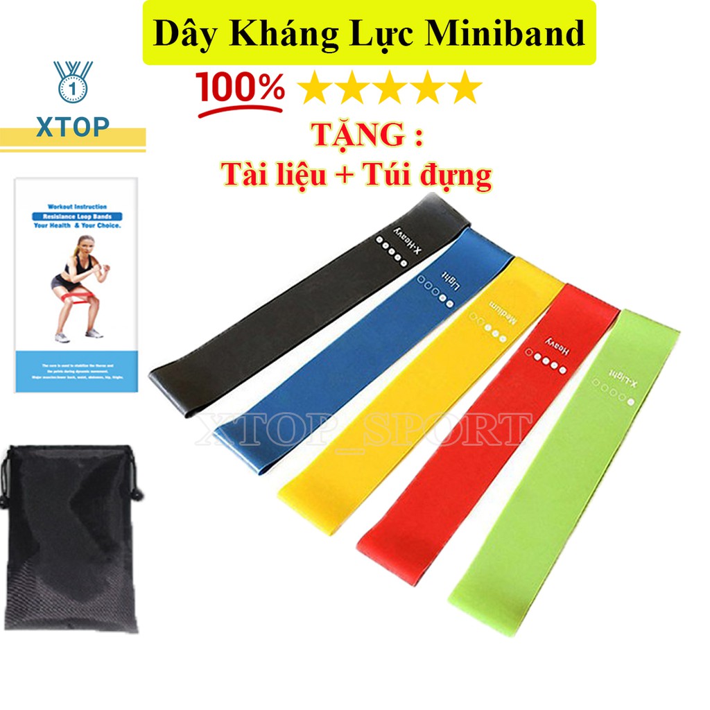 Dây kháng lực Miniband Band, dây tập chân mông,  phụ kiện tập gym hiệu quả XTOP M04