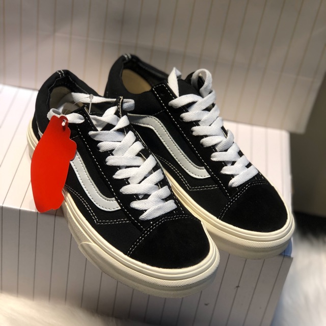 >ẢNH THẬT-HÀNG THẬT< Giày sneaker V v.ault Herringbone đen trắng dành cho nam và nữ. Hot old skool 2019-2020 h.àng  1.1