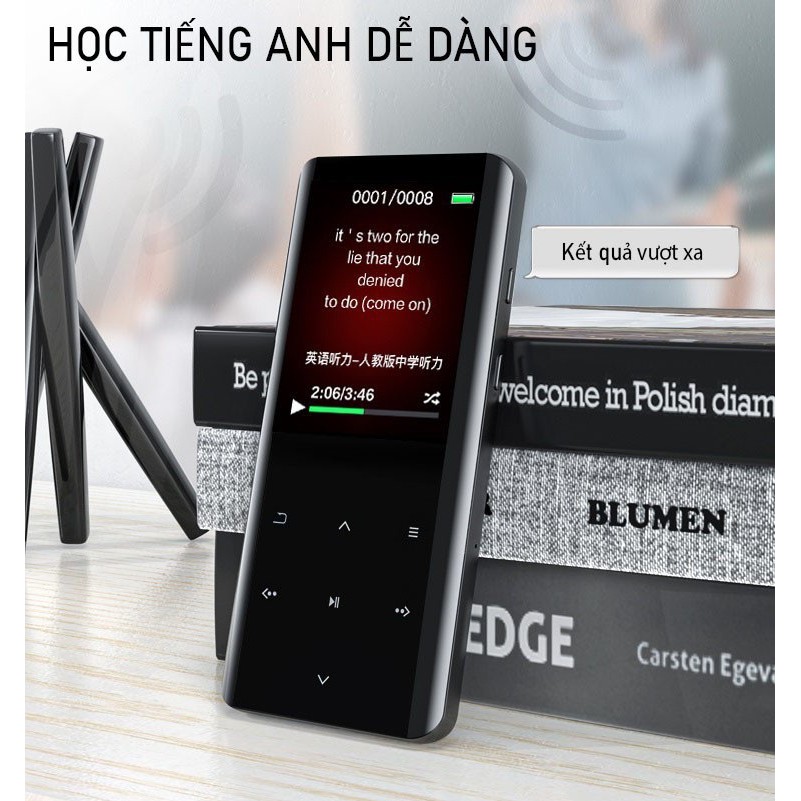 Máy nghe nhạc MP3 RUIZU D18 32GB - Bluetooth 5.0 - Loa tích hợp Trình phát video Di động 2.4 inch - Hàng Chính Hãng