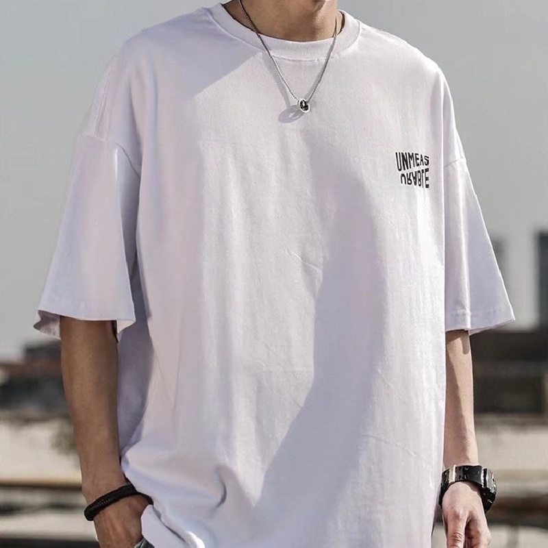 Áo Thun Nam Tay Ngắn Dáng Rộng Phong Cách Hip Hop Hàn Quốc Size M-5XL