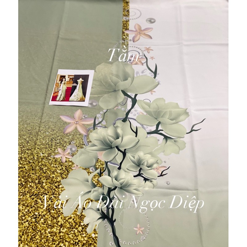 Vải Áo Dài Tằm Ý/ Đông Hưng Hoa Phối Giả Kim Tuyến