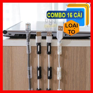 Combo 16 Kẹp Giữ Dây Điện Gọn Gàng,Móc Dán Cố Định Dây Điện Loại Lớn