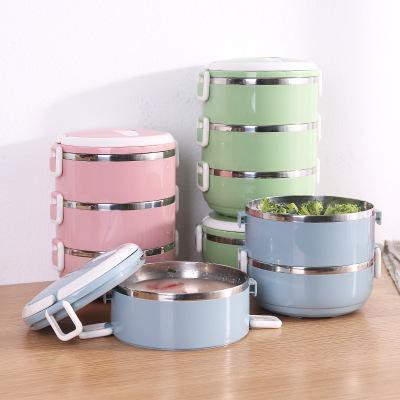 Hộp cơm giữ nhiệt lõi inox 2 tầng HC1 Lunch Box hộp cơm cute dễ thương pastel