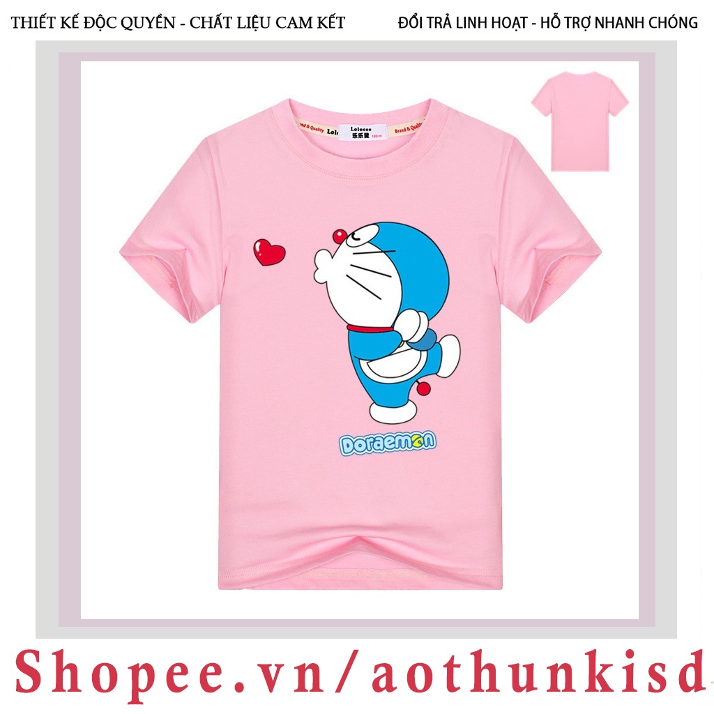 Áo thun cotton ngắn tay hình Doraemon thời trang mùa hè cho trẻ em limited