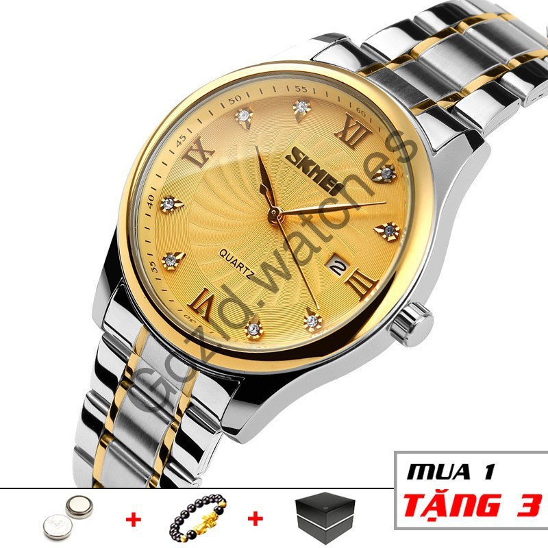 Đồng hồ nam SKMEI SM09 chống nước siêu bền dây thép không gỉ -Gozid.watches
