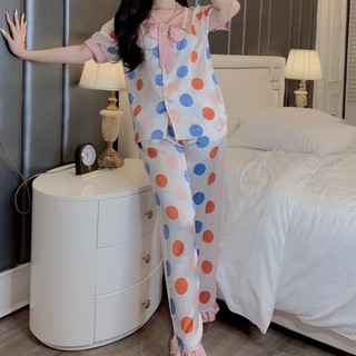 👉[𝗚𝗶𝗮̉𝗺 𝟭𝟬𝗞 ]👈Đồ Bộ Pijama - Bộ Lụa Satin Cộc Dài Cổ Nhọn [𝐇𝐎𝐓 𝐓𝐑𝐄𝐍𝐃+𝐅𝐑𝐄𝐄 𝐒𝐇𝐈𝐏]