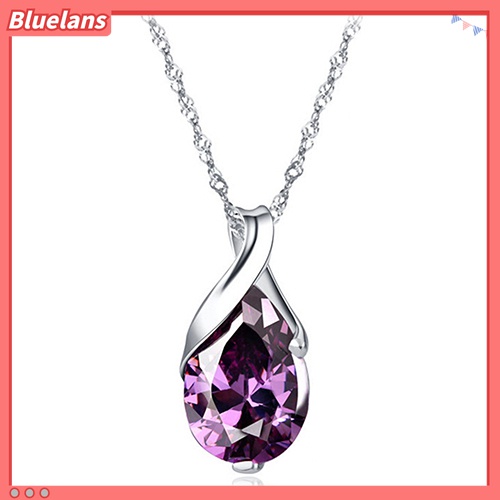 Dây Chuyền Hợp Kim Đính Đá Hình Giọt Nước Màu Tím Xinh Xắn Cho Phụ Nữ