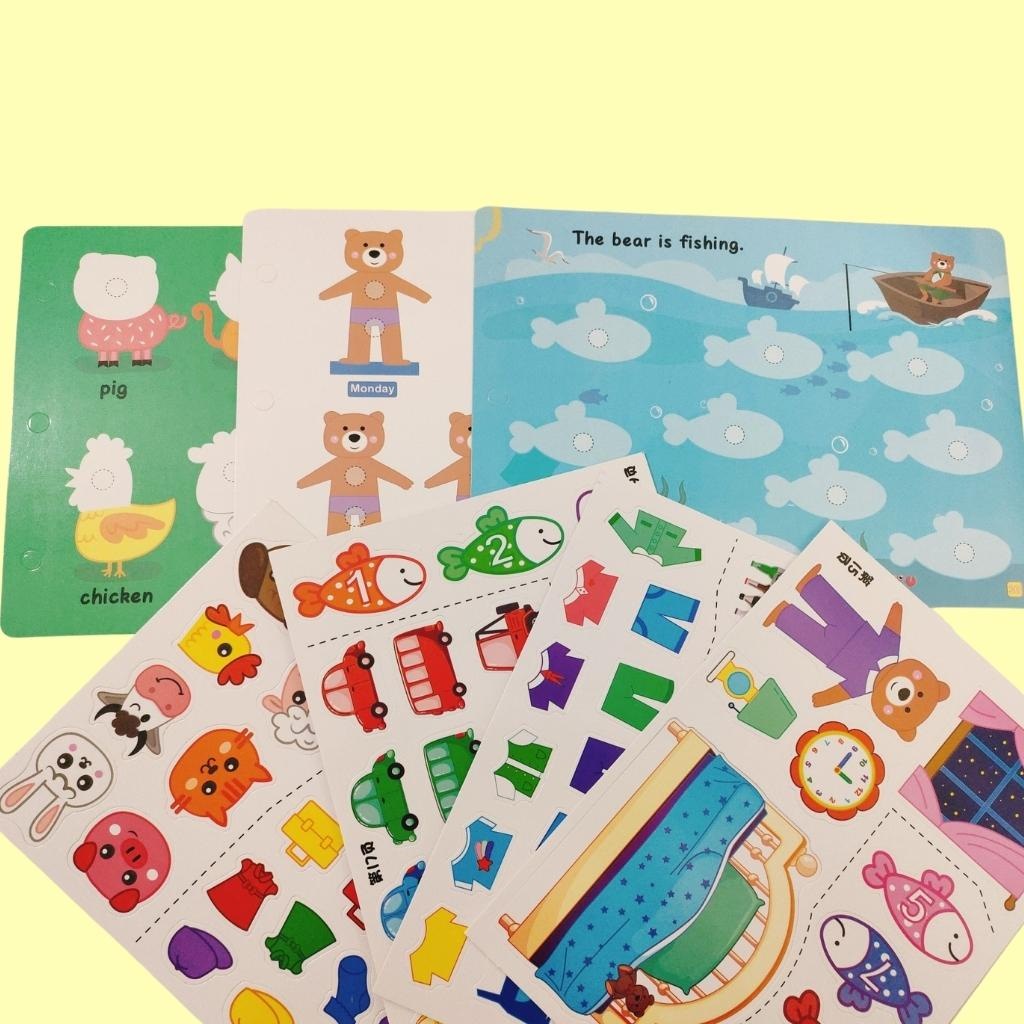 Bộ sách bóc dán 17 chủ đề thông minh cho bé loại 1 bìa cứng phủ bóng