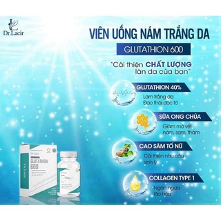 Viên uống nám Glutathione 600 Lamer dr.Lacir