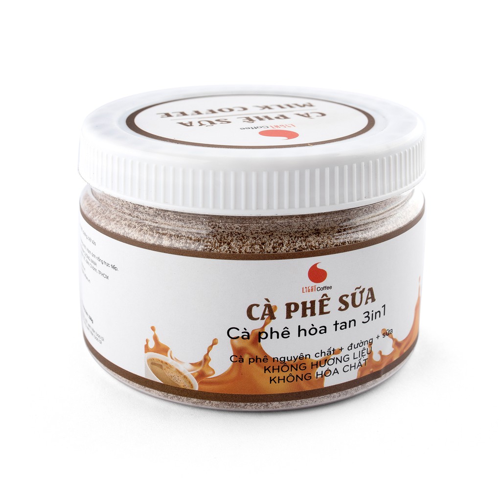 Cà phê sữa 3in1 không hóa chất, pha uống ngay Light Coffee - hũ 230g