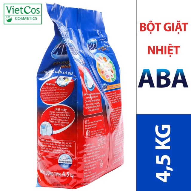 Bột giặt Aba 4.5kg nhiệt sạch tinh tươm