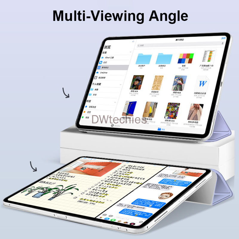 Vỏ iPad mỏng hấp thụ từ tính màu mới dành cho iPad Pro 11 '' Pro 12.9 '' iPad Air 4, Hộp đựng thông minh có móc cài để lưu trữ bút chì