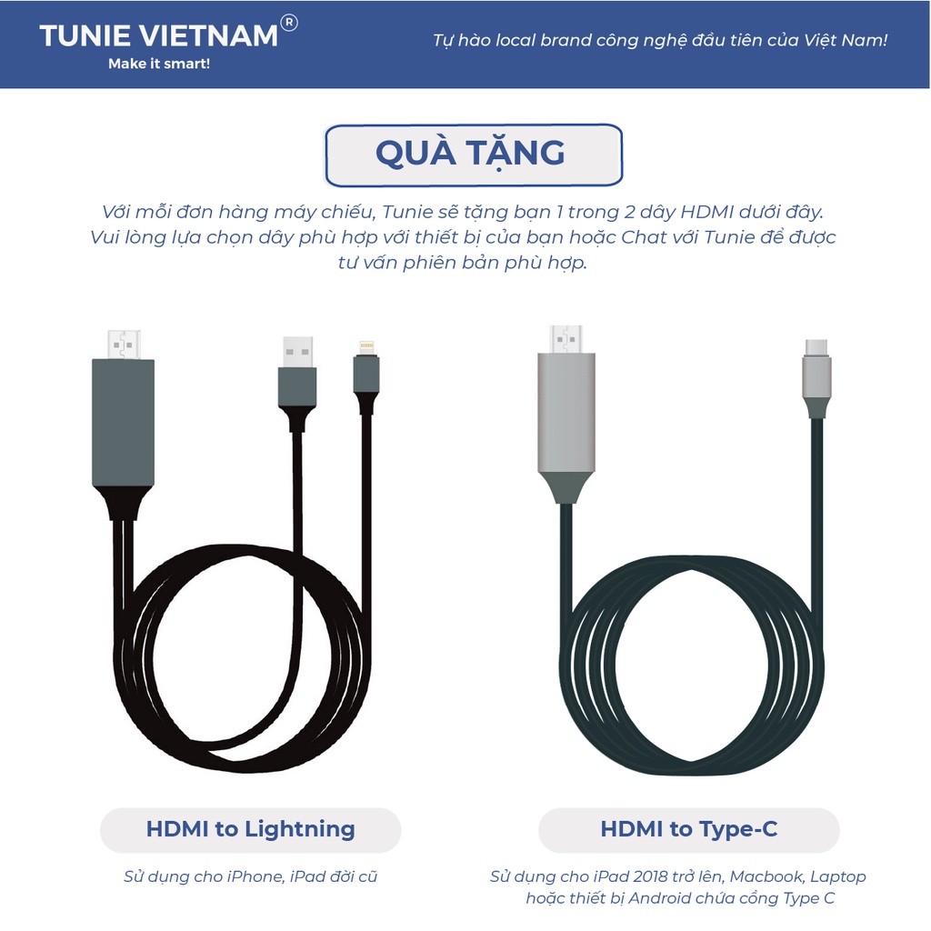 [QUÀ TẶNG] Dây HDMI to Lightning/Type C