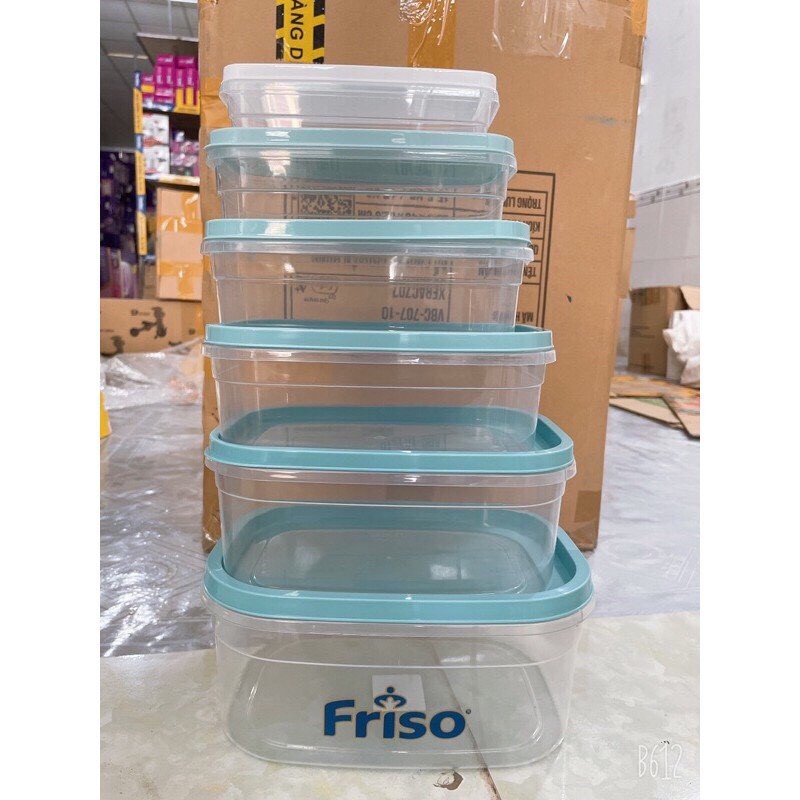 Bộ 6 hộp nhựa đựng thực phẩm (quà tặng từ Friso)