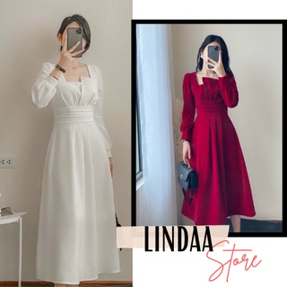 Đầm dự tiệc midi xếp ly 1 bên ngực juliet dress