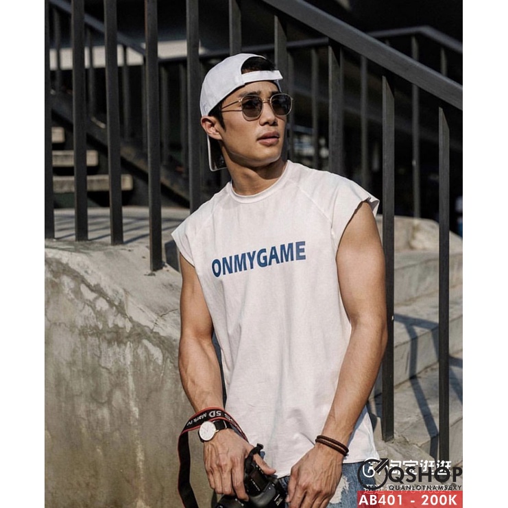 Áo thun ba lỗ tập gym, đi chơi QSHOP AB401