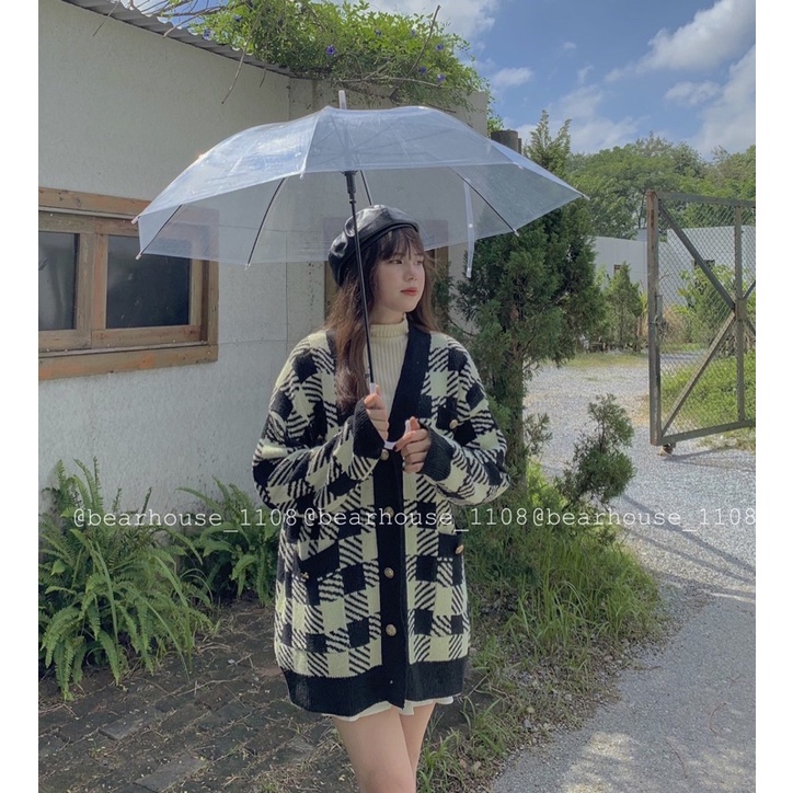 ❌ ÁO CARDIGAN LEN KẺ ĐEN TRẮNG ❌ | BigBuy360 - bigbuy360.vn