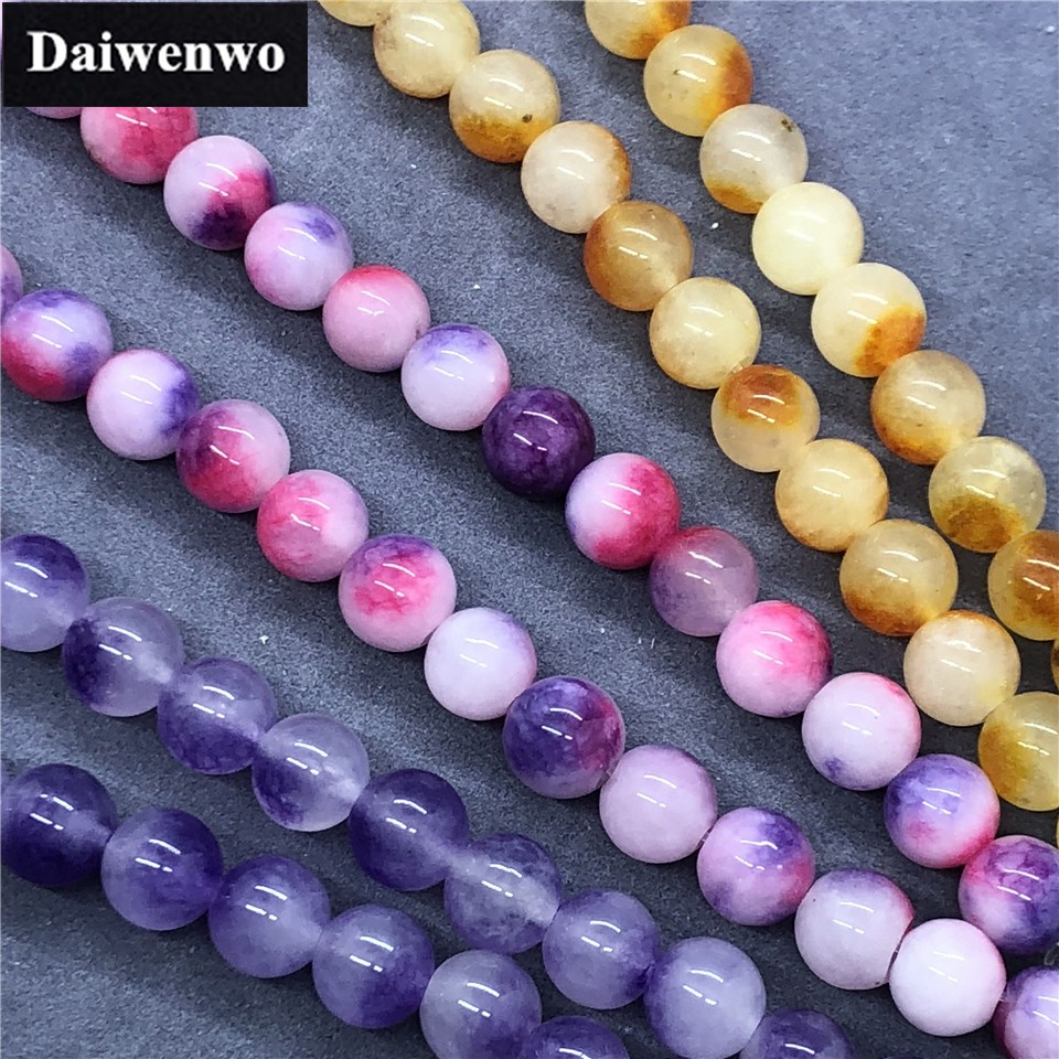 Chuỗi Hạt Đá Tự Nhiên 3 Màu Kích Cỡ 6-10mm Dùng Làm Vòng Đeo Tay Diy