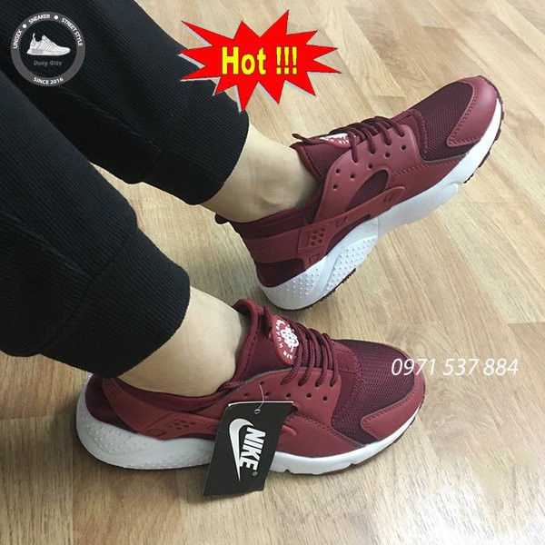 [FULLBOX] Giày Sneaker Nam Nữ Huarache Đỏ Mận