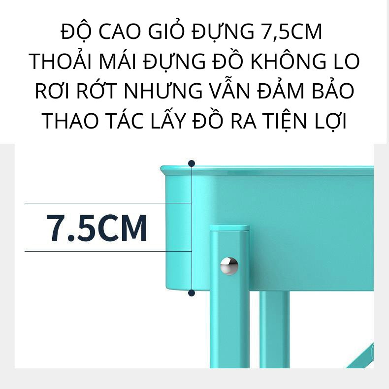 Kệ Để Đồ Đa Năng 3 Tầng Goodhouse Có Bánh Xe Tiện Lợi - Thép Carbon Sơn Tĩnh Điện Cao Cấp - Bền Bỉ - Linh Hoạt