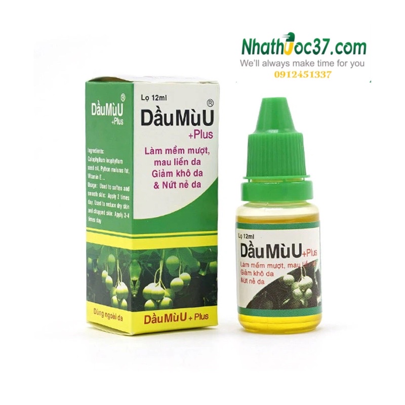 Dầu mù u 12ml giúp làm mềm da, mau liền da