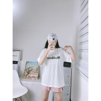 Áo thun tay lỡ nam nữ unisex MAILKOO basic tee phông form rộng oversize 2 màu trắng và đen cotton dáng xuông A101