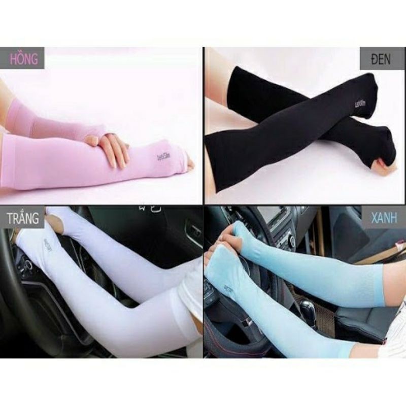 [Combo 10] Găng Tay Chống Nắng Hàn Quốc Xỏ Ngón Let's Slim đủ màu Dày Dặn Ngăn Tia UV